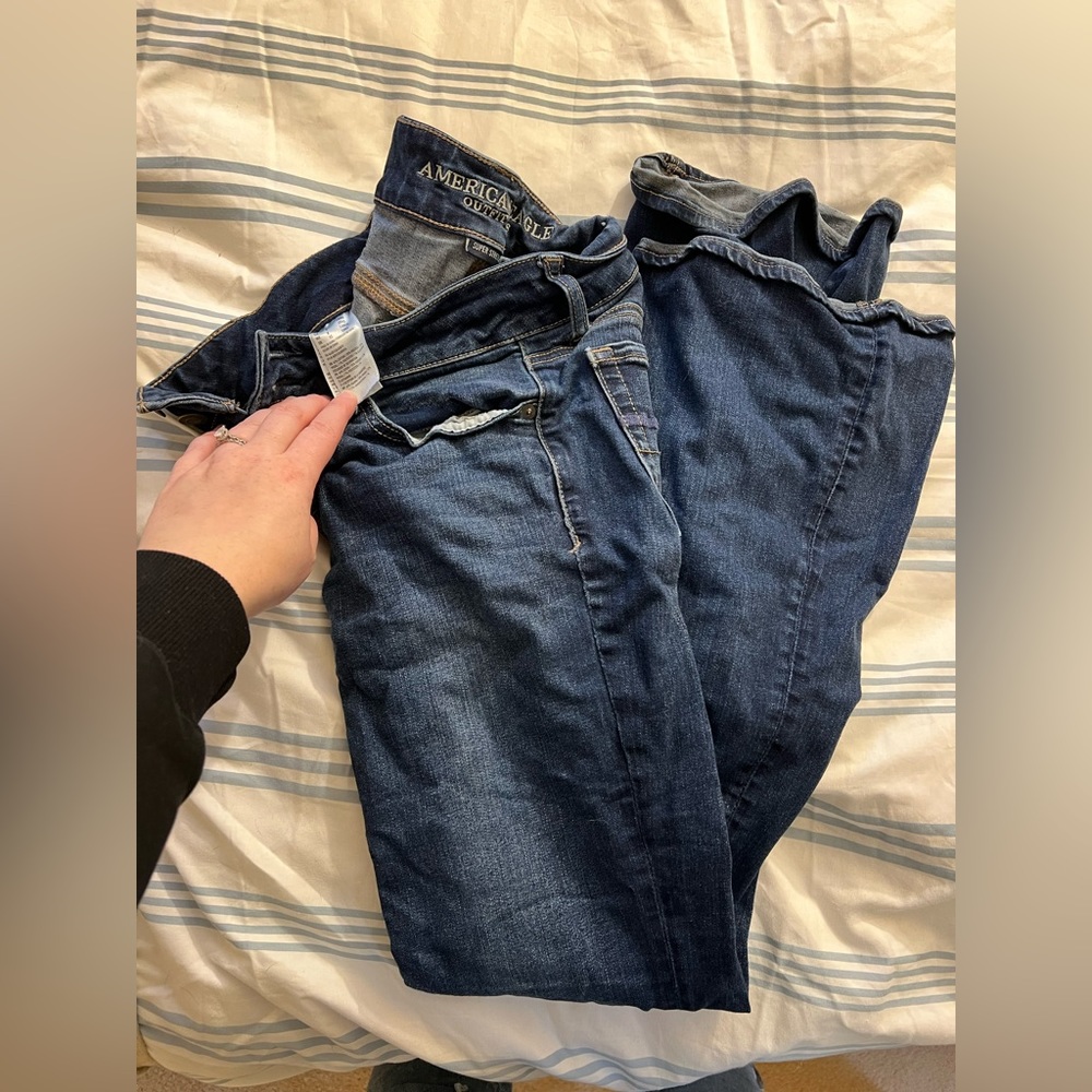 American eagle super stretch dark wash flare jeans